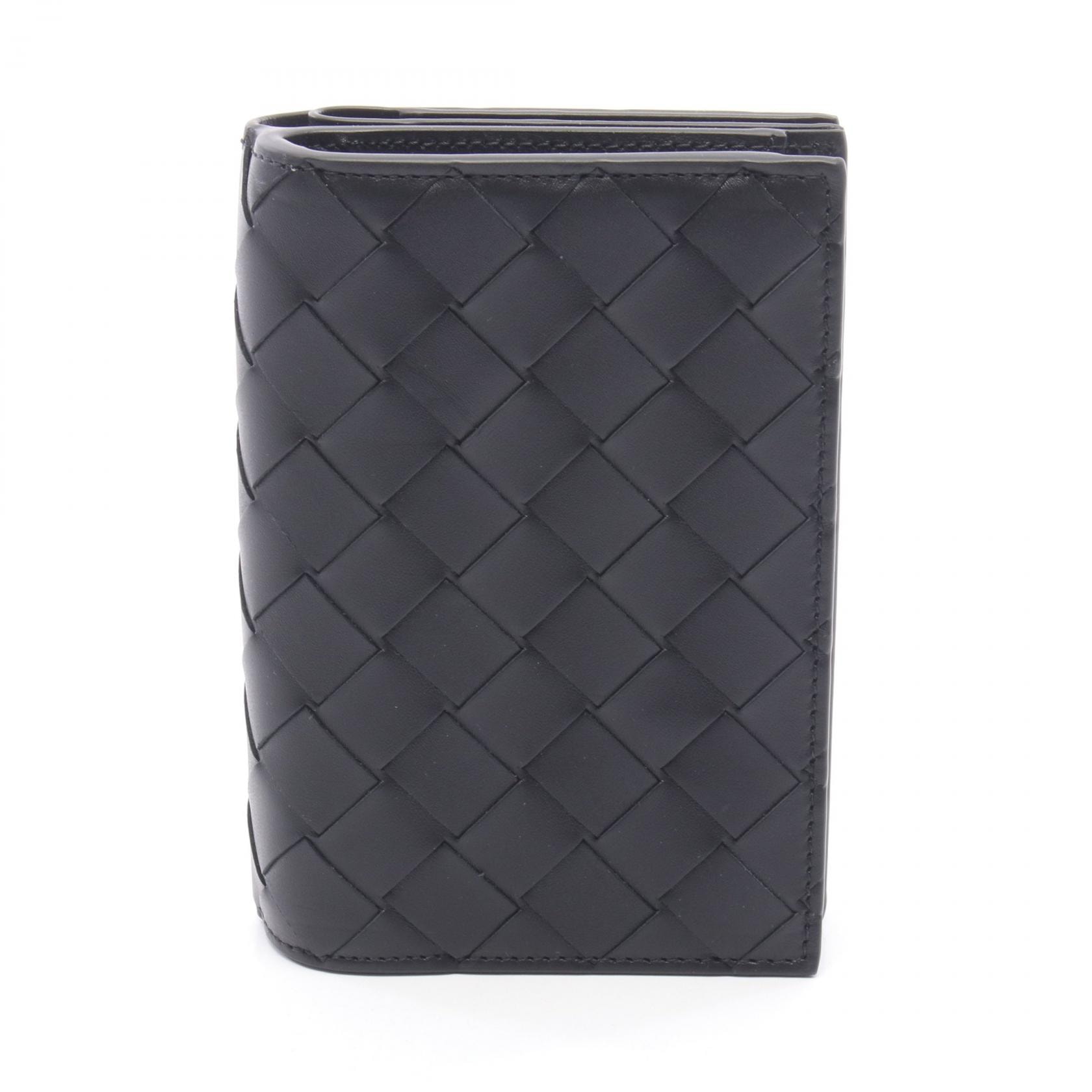 ボッテガヴェネタ BOTTEGA VENETA イントレチャート 二つ折り財布 財布 レザー メンズ ブラック系 796958VCPQ48803 【新品】