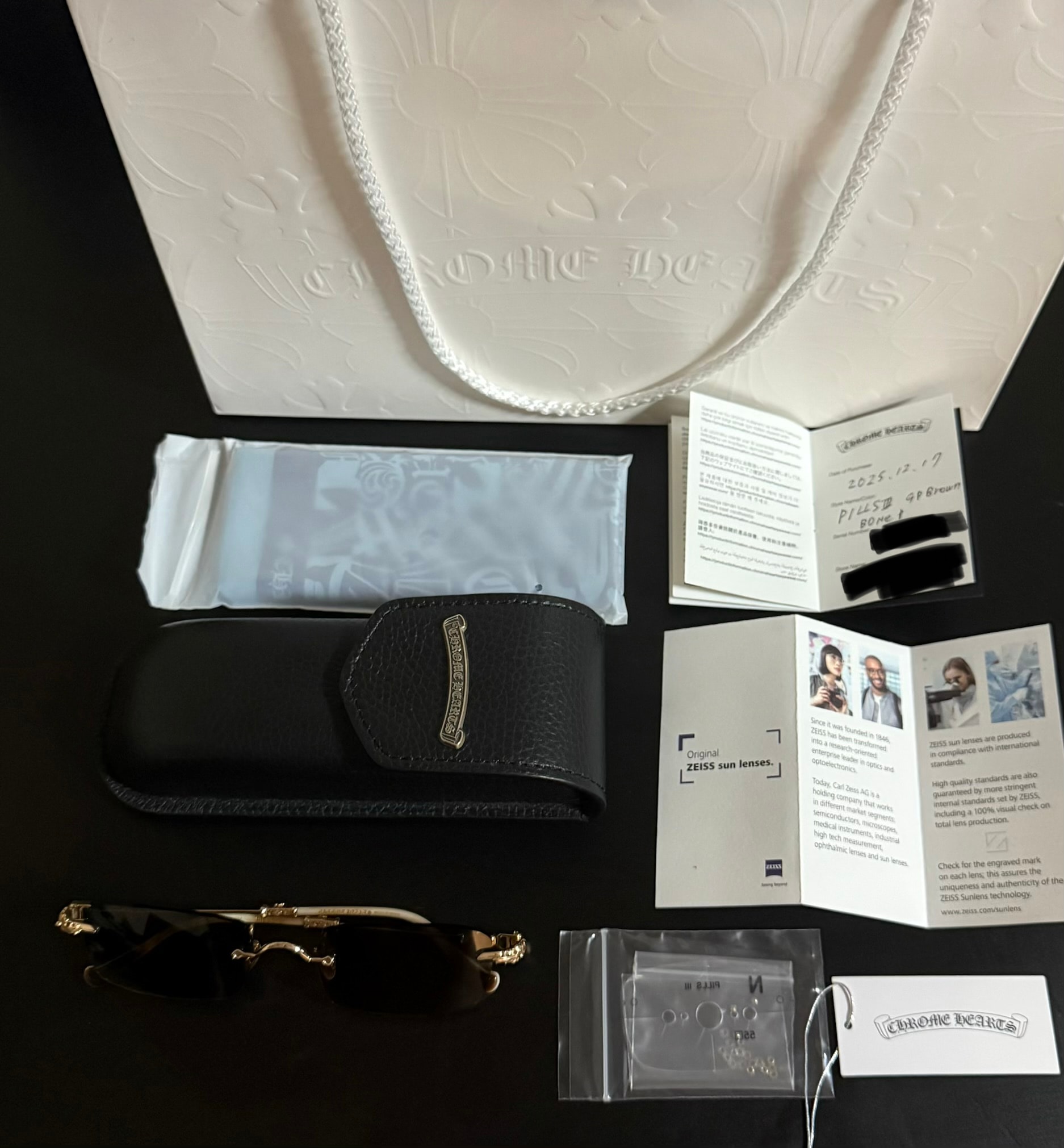 Chrome Hearts PILLS III 55 Floral Square "Gold/Black/Plastic"