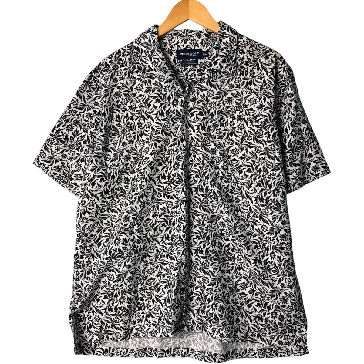 古着 ラルフローレン Ralph Lauren POLO GOLF ポロゴルフ 花柄 半袖 オープンカラー リネンシャツ ボックスシャツ メンズL相当/eaa581455