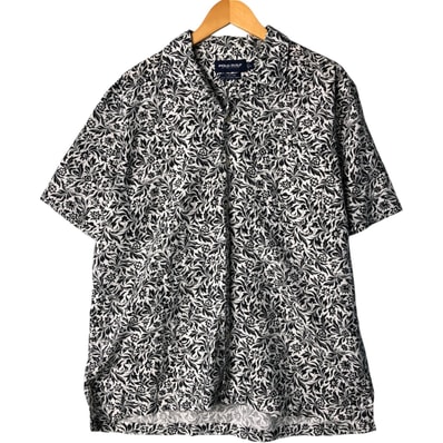 古着 ラルフローレン Ralph Lauren POLO GOLF ポロゴルフ 花柄 半袖 オープンカラー リネンシャツ ボックスシャツ メンズL相当/eaa581455