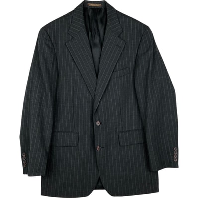古着 80~90年代 ラルフローレン Ralph Lauren POLO UNIVERSITY CLUB ストライプ柄 ウールテーラードジャケット カナダ製 メンズL相当/eaa644005