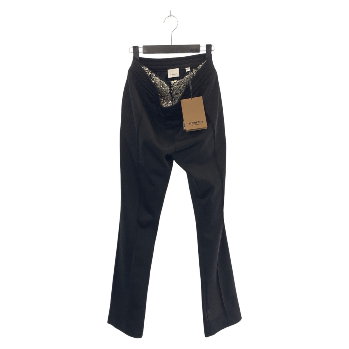 超美品 BURBERRY バーバリー ビジュー サイズ36 ブラック 黒 シルバー ポリエステル コットン/ ラインストーン/ パンツ ズボン 504851 【中古】
