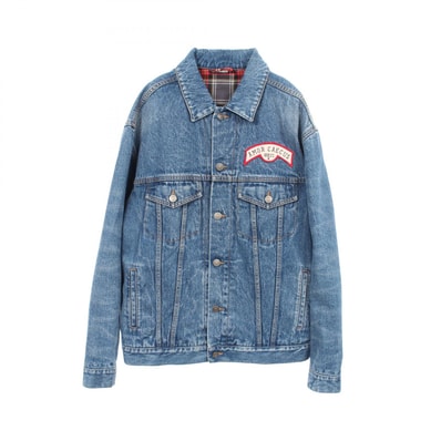 グッチ GUCCI バックロゴ オーバーサイズ デニムジャケット 衣料品 アウター コットン メンズ ネイビー系 475024 【中古】