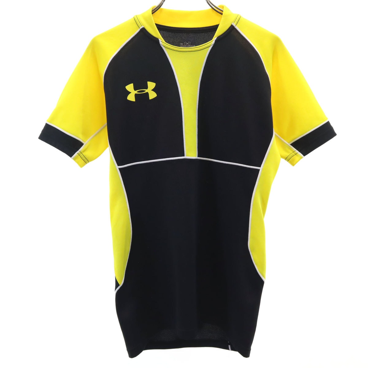 美品 UNDER ARMOUR アンダーアーマー ラグビー 半袖 プラクティスジャージ シャツ SM ブラック