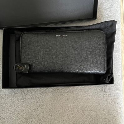 Saint Laurent Round Fastener Wallet "Black"