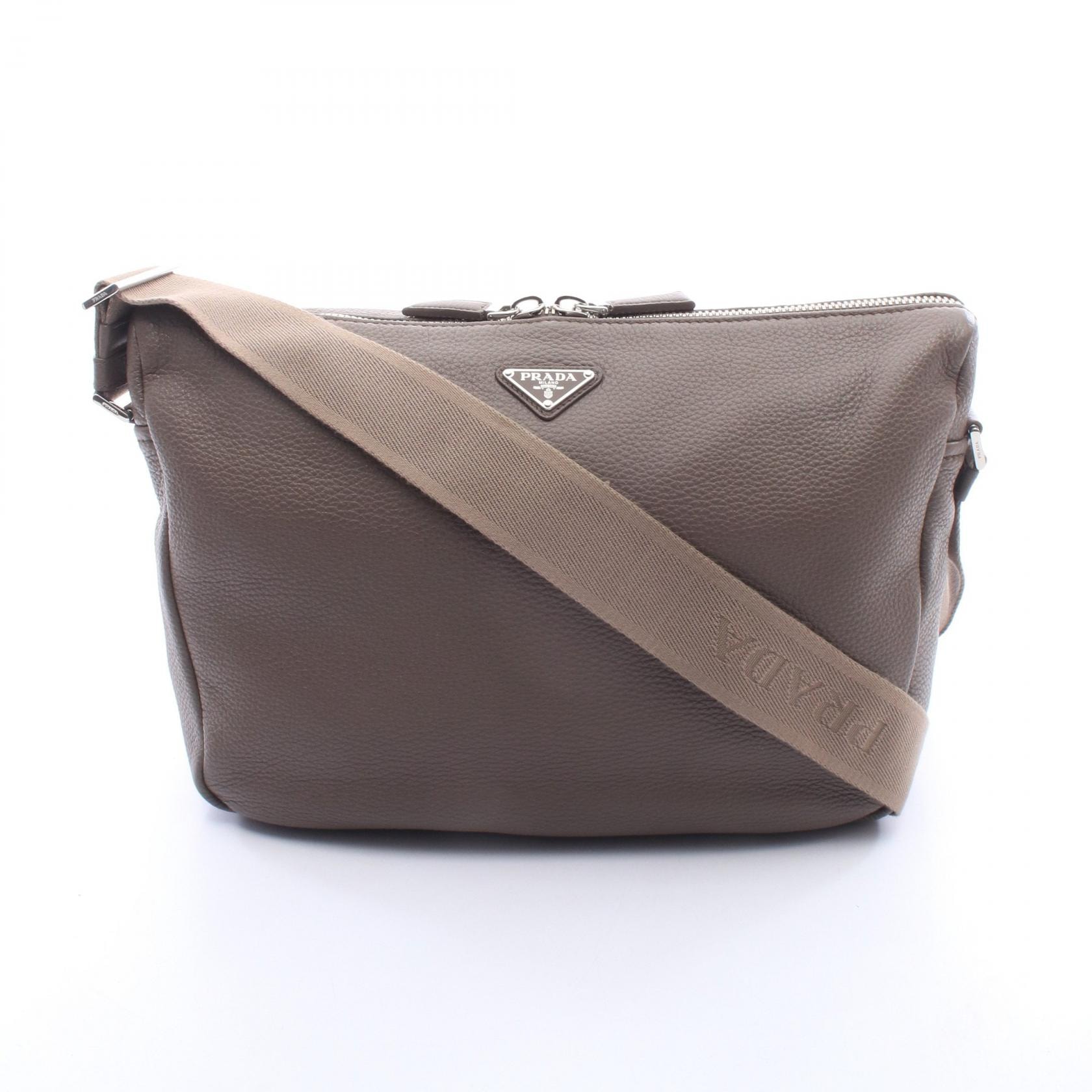 プラダ PRADA VIT.DAINO ショルダーバッグ バッグ レザー レディース ベージュ系 【中古】