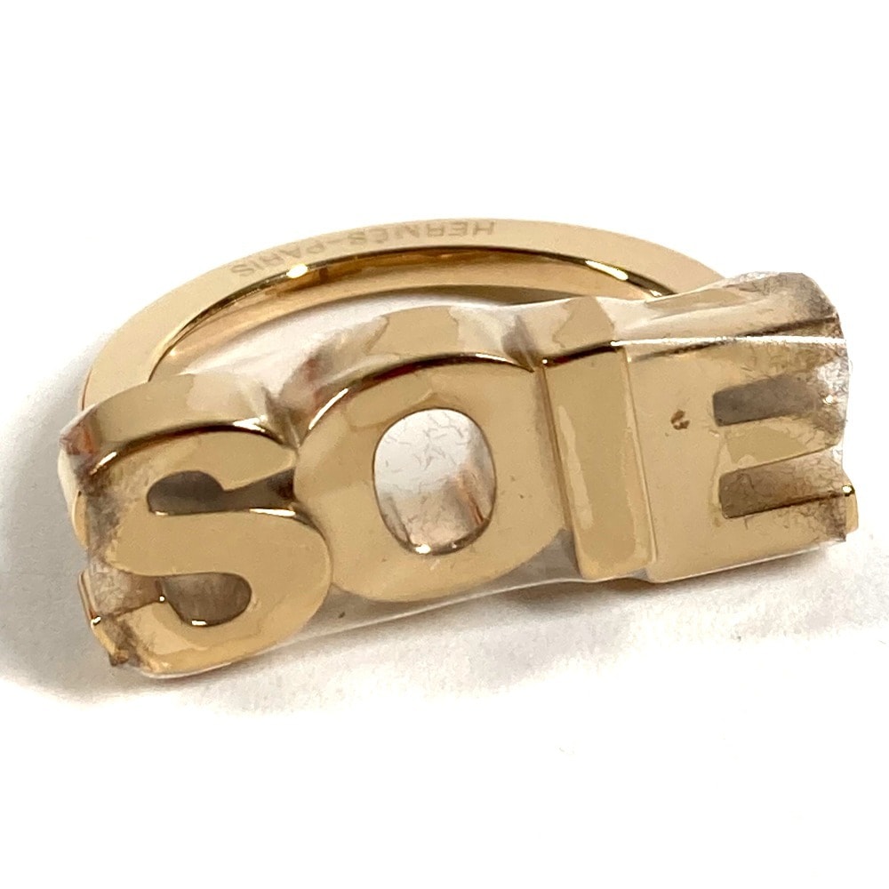 エルメス HERMES SOIE ロゴ アクセサリー スカーフ小物 スカーフリング メタル ゴールド 新品同様