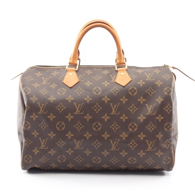 ルイ・ヴィトン LOUIS VUITTON スピーディ35 モノグラム ハンドバッグ バッグ PVCコーティングキャンバス レザー レディース ブラウン系 M41524 【中古】
