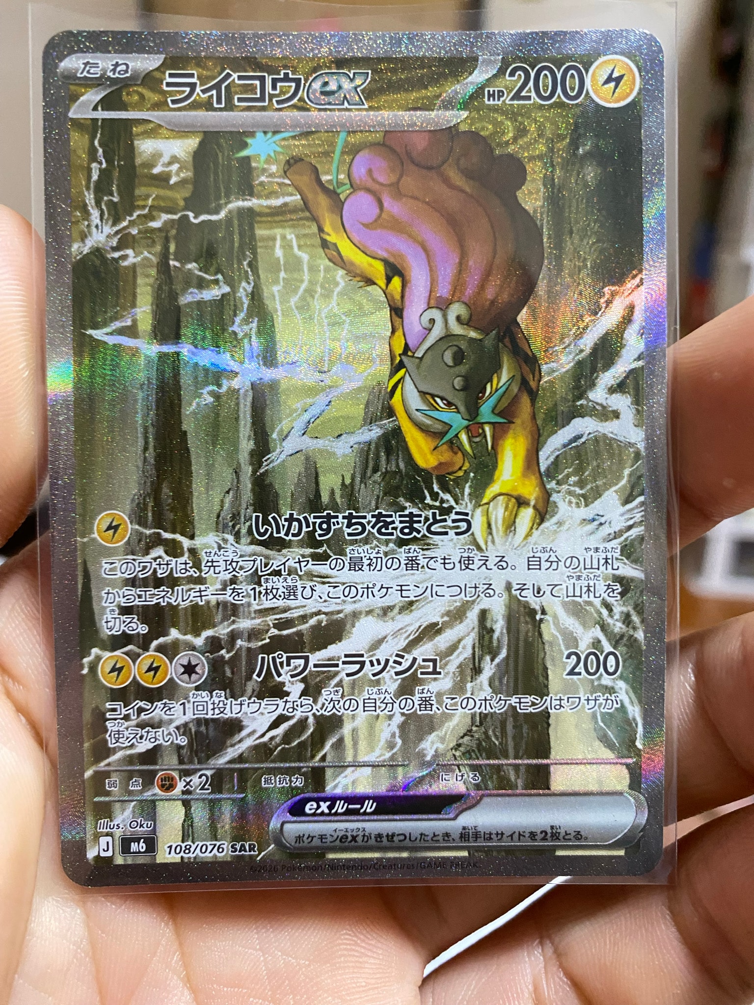 ライコウex SAR [M6 108/076](拡張パック「ストームエメラルダ」)