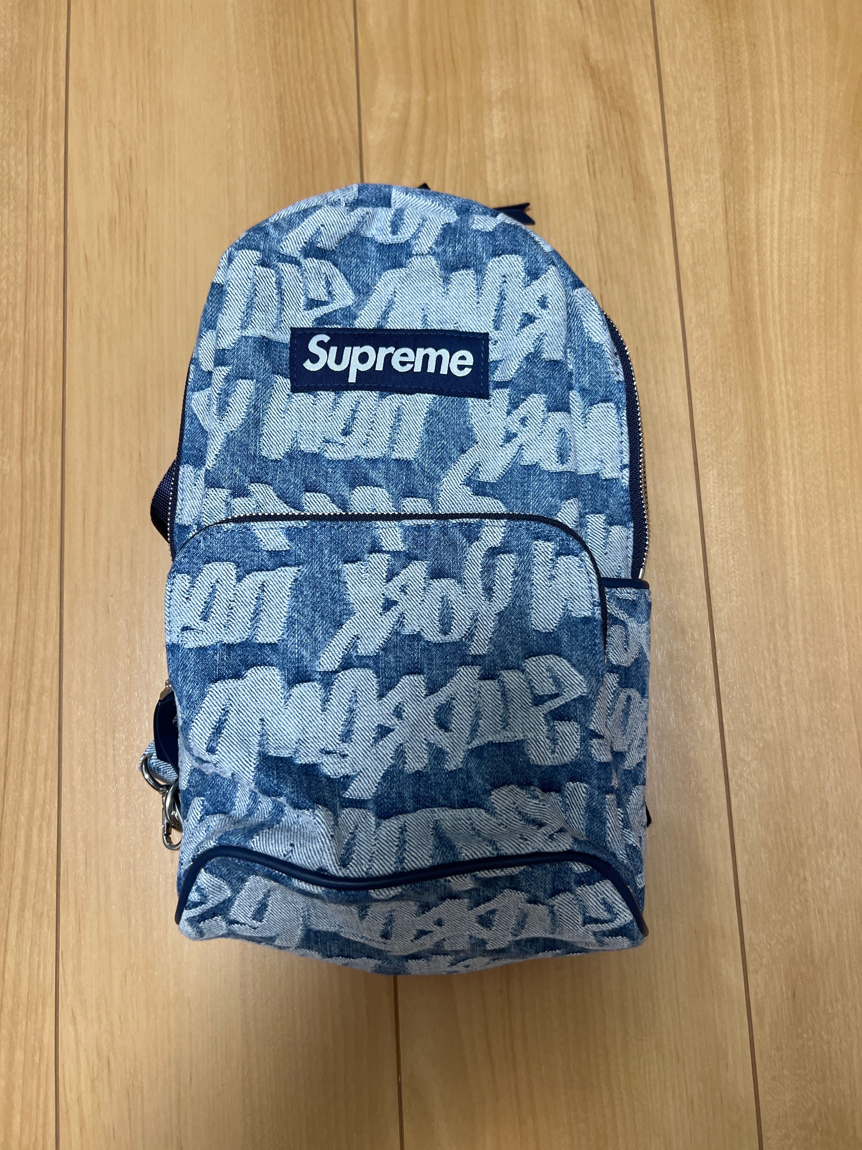 Supreme Fat Tip Jacquard Denim Sling Bag 
