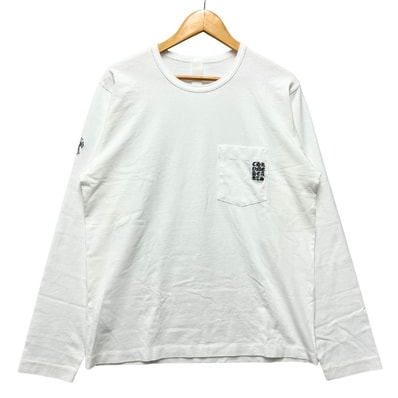 CHROME HEARTS クロムハーツ GRP Y NOT LIGHT WORK LS 刺繍 ポケット ロングTシャツ ホワイト サイズL 正規品 / 40619