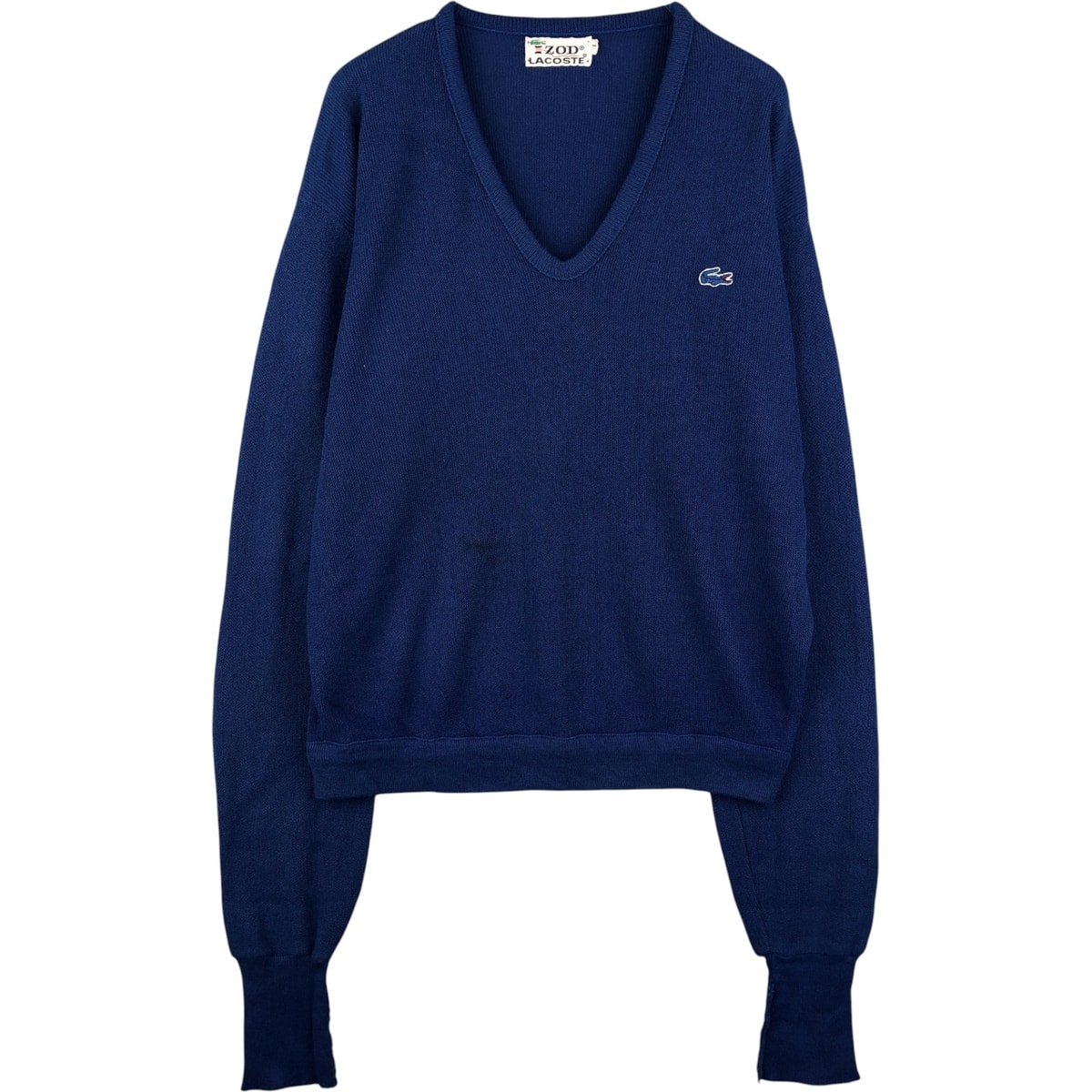 古着 70年代 ラコステ LACOSTE IZOD Vネック アクリルニットセーター メンズL相当 ヴィンテージ/eaa434382