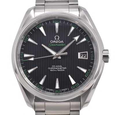 オメガ OMEGA 231.10.42.21.01.001 シーマスター アクアテラ ブラック 自動巻き メンズ 美品 保証書付き 腕時計 L#150995