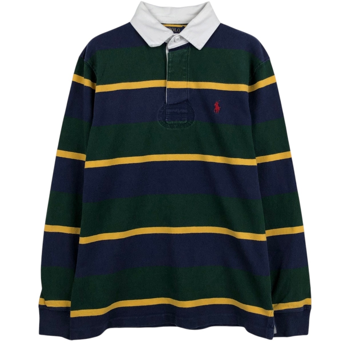 古着 ラルフローレン Ralph Lauren POLO RALPH LAUREN ボーダー柄 マルチボーダー 長袖 ラガーシャツ メンズS相当/eaa673510