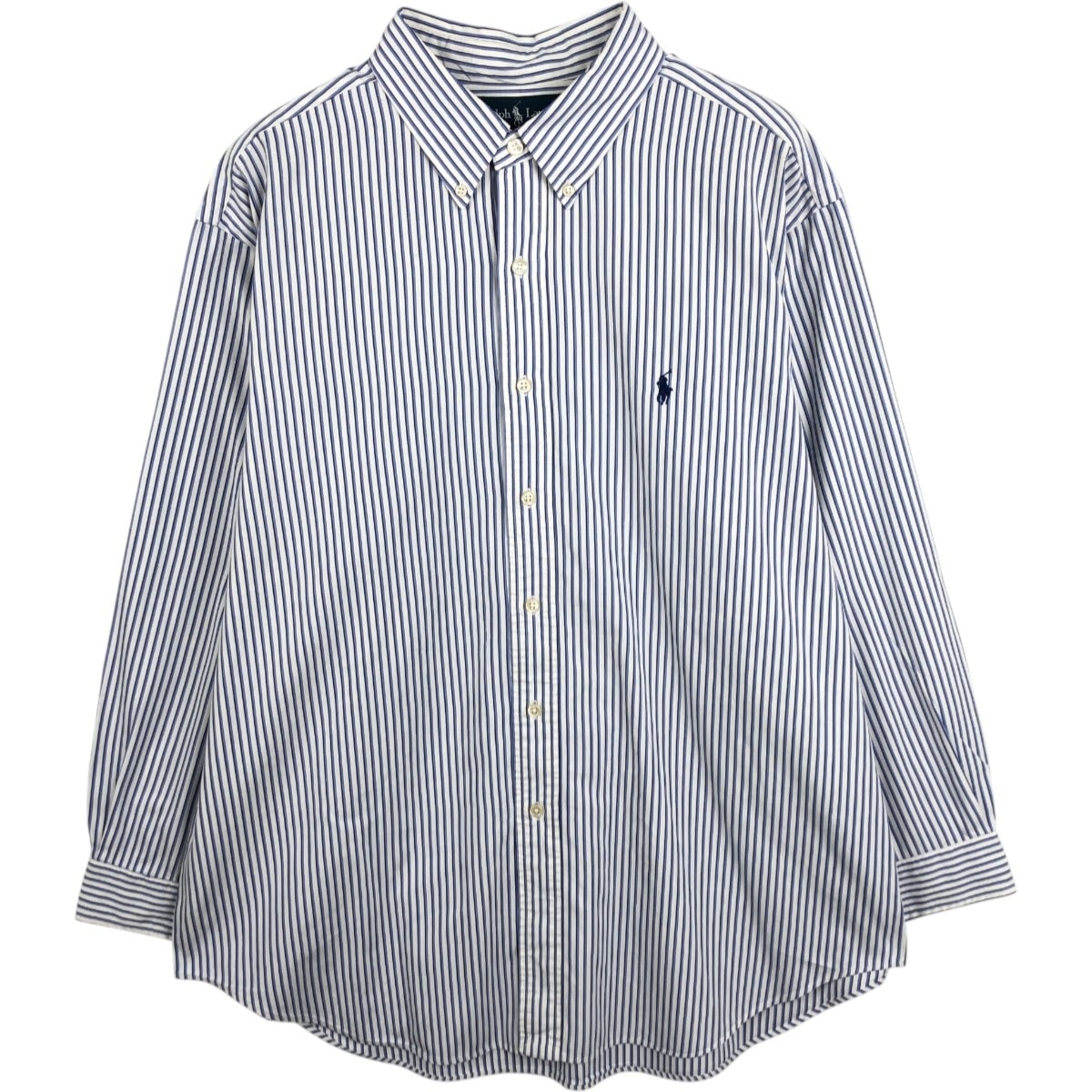古着 ラルフローレン Ralph Lauren CLASSIC FIT マルチストライプ 長袖 ボタンダウンストライプシャツ メンズXL相当/eaa678042