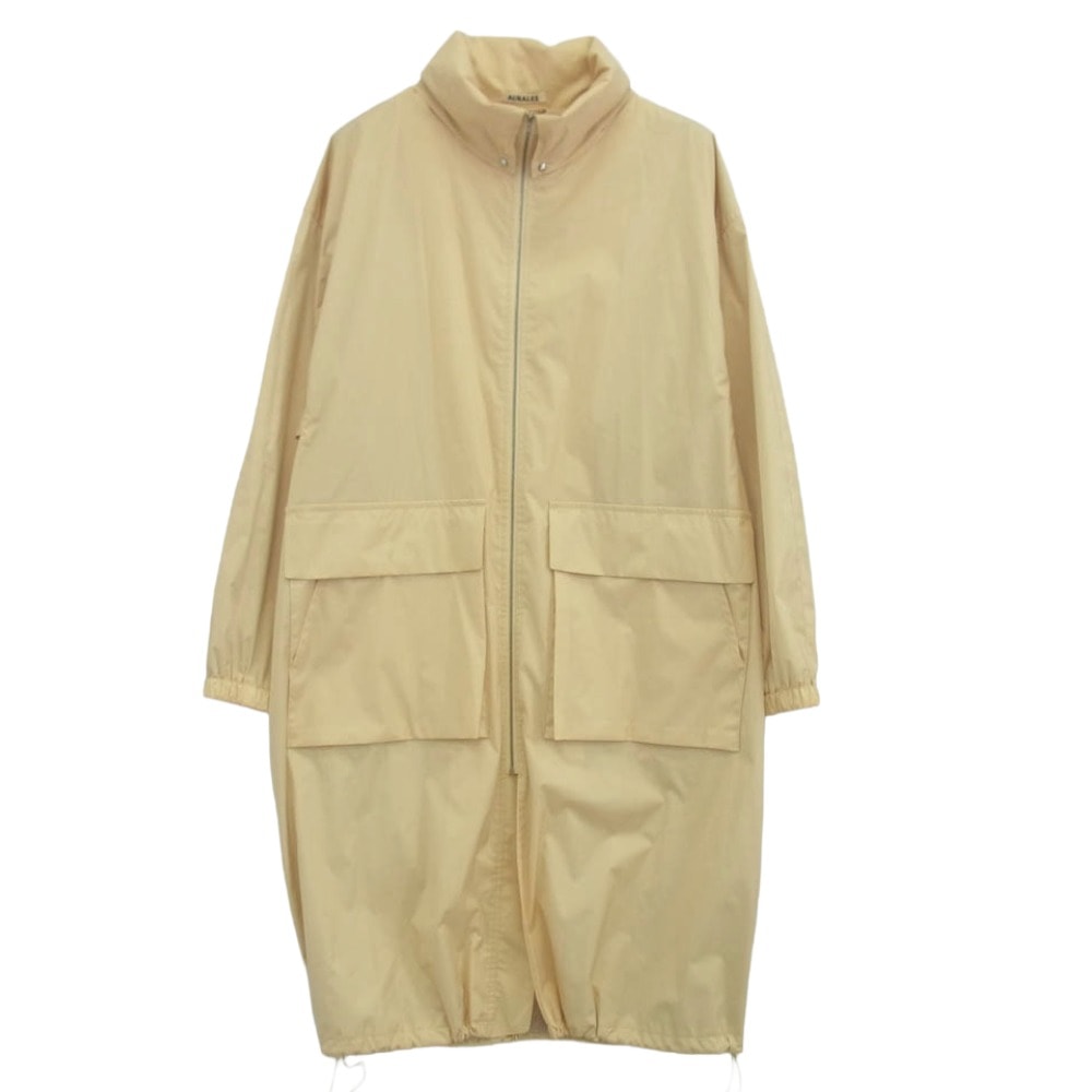 AURALEE オーラリー コート 24SS A24SC04SL HARD TWIST POLYESTER SATIN LAMINATE ZIP COAT ハードツイスト ジップ レイン コート イエロー系 1【中古】