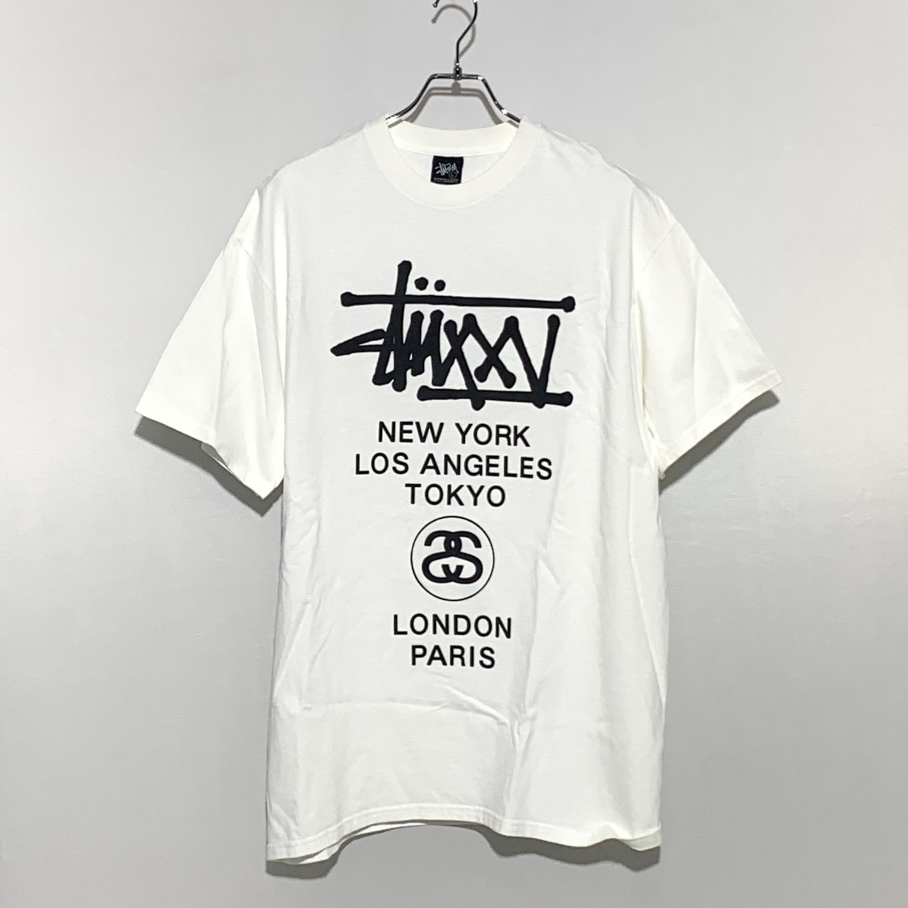 STUSSY 25anniversary World tour Tee White×Black