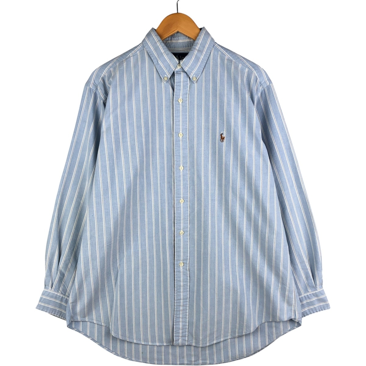 古着 ラルフローレン Ralph Lauren CLASSIC FIT クラシックフィット マルチストライプ 長袖 ボタンダウンストライプシャツ メンズL相当/eaa590772