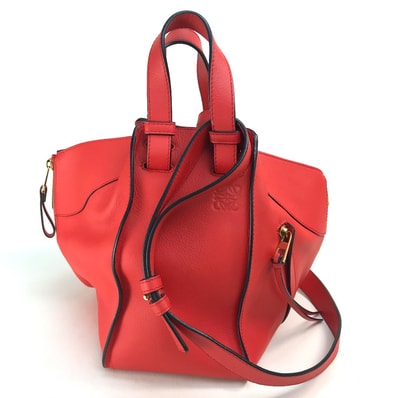 ロエベ LOEWE ハンモック スモール ロゴ 387.30.N60 カバン 2WAY ショルダーバッグ ハンドバッグ レザー レッド