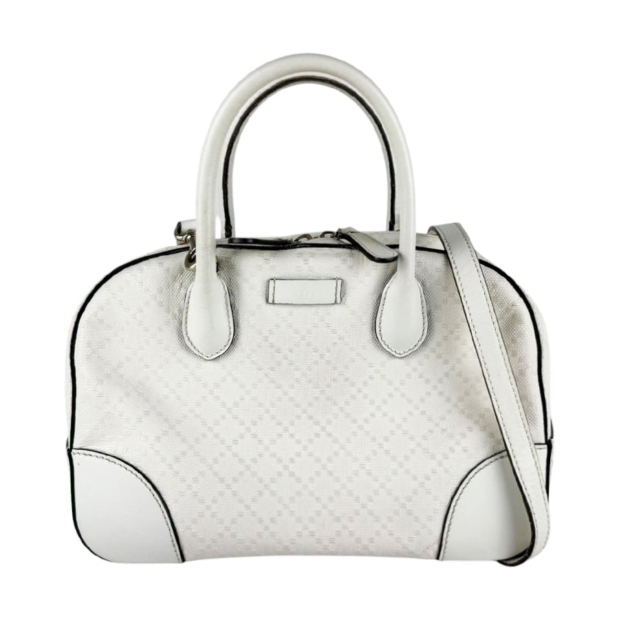グッチ GUCCI ハンドバッグ ショルダーバッグ ディアマンテ レザー オフホワイト レディース 354224【中古】 z11101