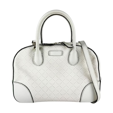 グッチ GUCCI ハンドバッグ ショルダーバッグ ディアマンテ レザー オフホワイト レディース 354224【中古】 z11101