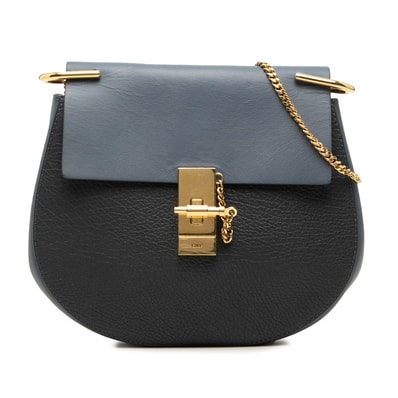 クロエ ドリュー チェーン ショルダーバッグ ブルー系 レザー レディース Chloe 【中古】