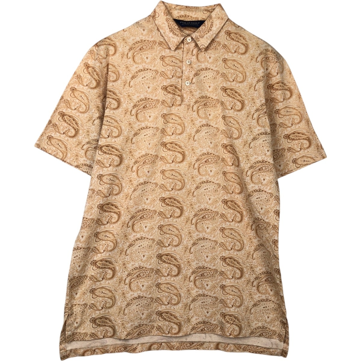 古着 ラルフローレン Ralph Lauren POLO GOLF ポロゴルフ ペイズリー柄 半袖 ポロシャツ メンズM相当/eaa622754