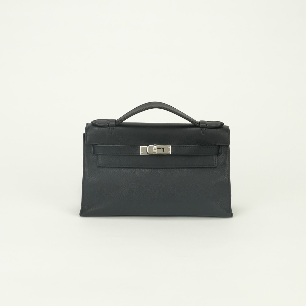 エルメス HERMES ポシェットケリー バッグ クラッチバッグ セカンドバッグ エヴァーグレイン ノワール Noir ブラック Black 黒 シルバー金具 エバーグレイン 外縫い ミニバッグ