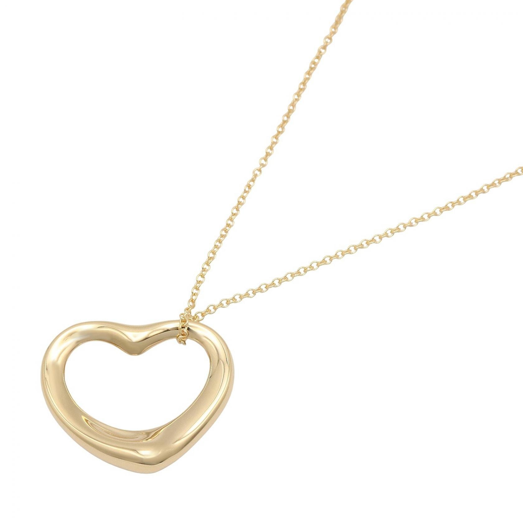 ティファニー TIFFANY&CO オープンハート ネックレス ネックレス ジュエリー K18(イエローゴールド) レディース ゴールド系 【中古】