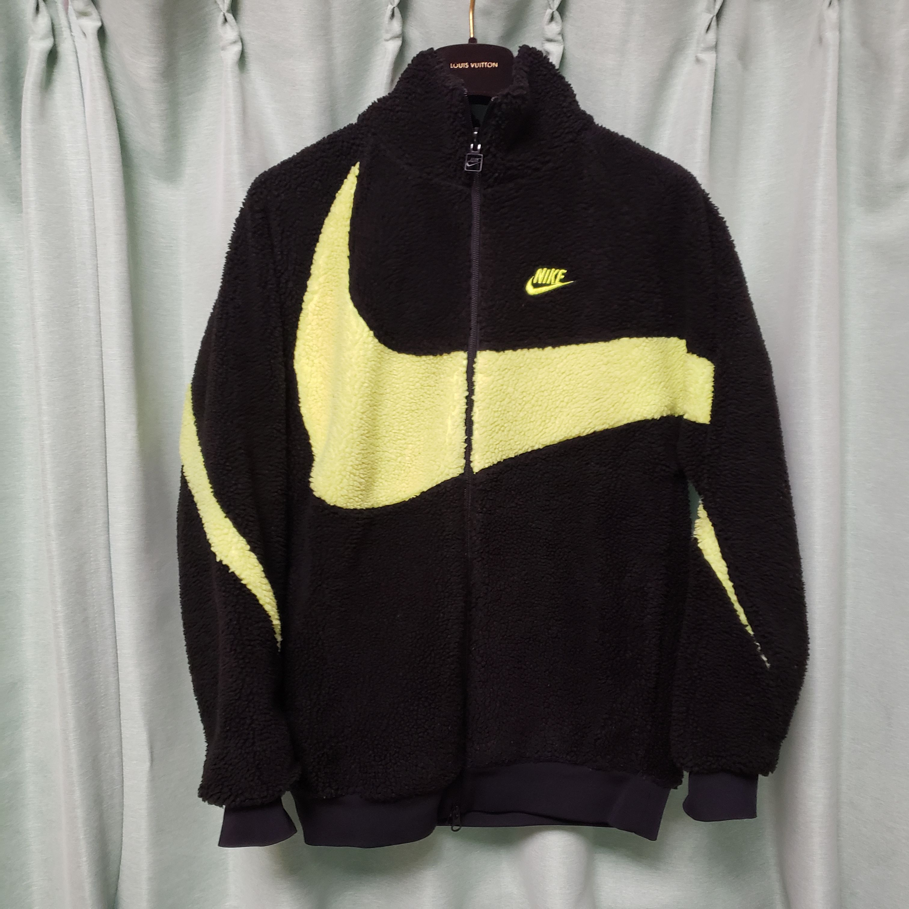 Nike Big Swoosh Reversible Boa Jacket"Black Neon"