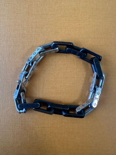 Louis Vuitton Monogram Chain Bracelet "Silver/Black"