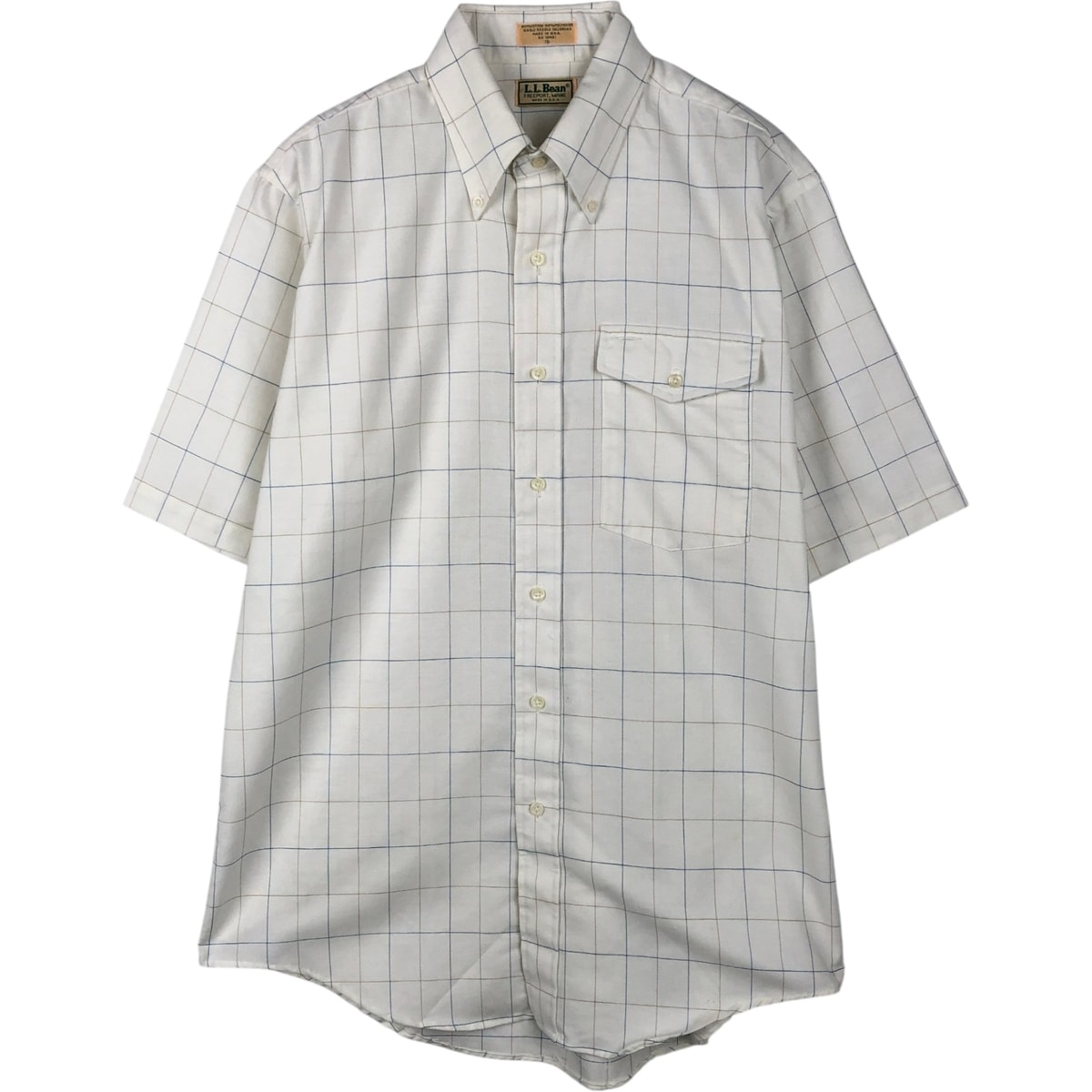 古着 70~80年代 エルエルビーン L.L.Bean 半袖 ボタンダウン チェックシャツ USA製 メンズXL相当 ヴィンテージ/eaa654342