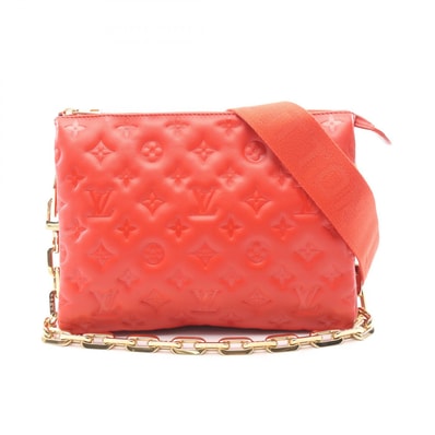 ルイ・ヴィトン LOUIS VUITTON クッサンPM ショルダーバッグ バッグ レザー モノグラム・エンボス ルージュ レディース レッド系 M57792 【中古】