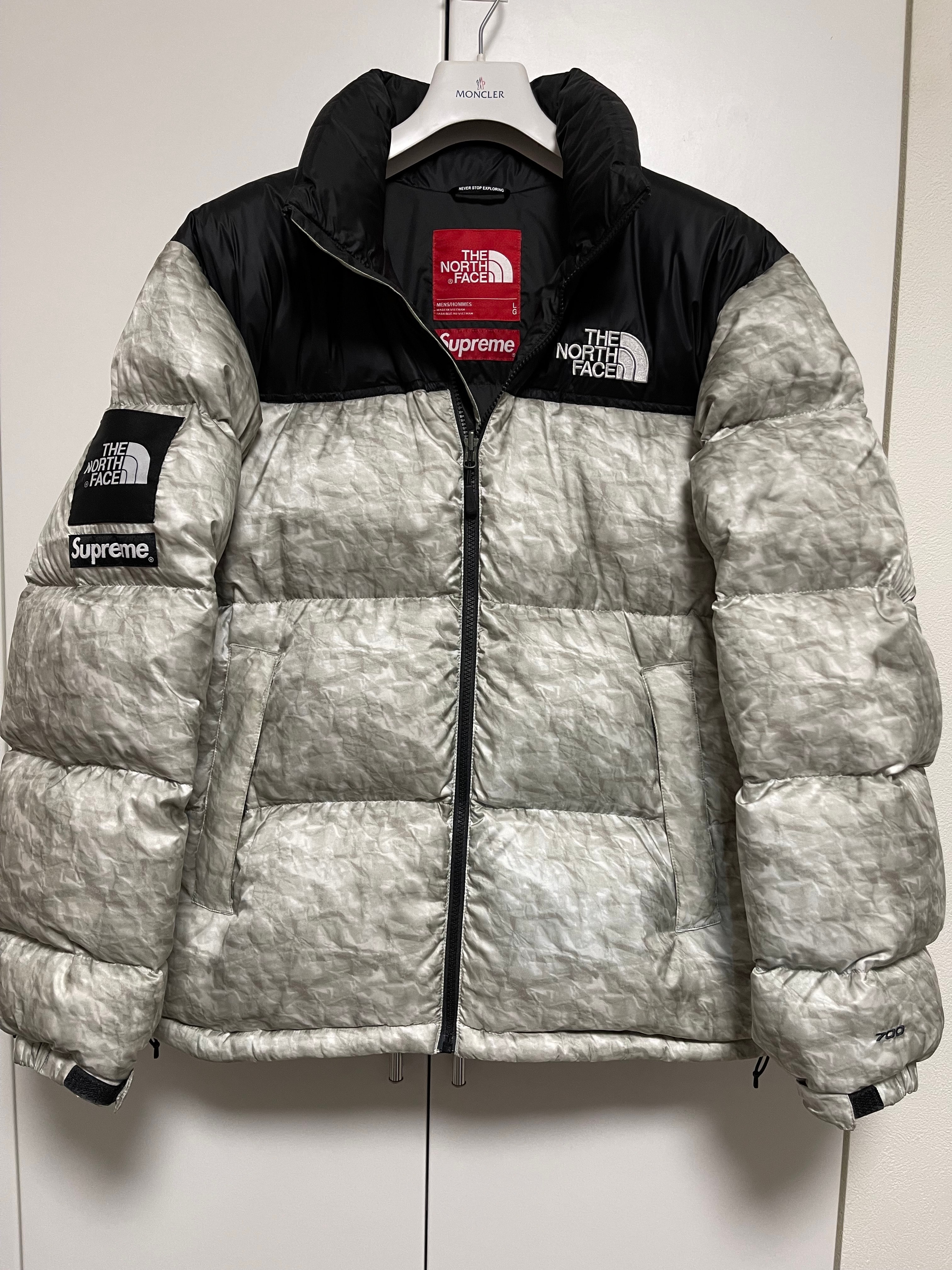 Supreme x The North Face Nuptse Jacket "White Paper Print"