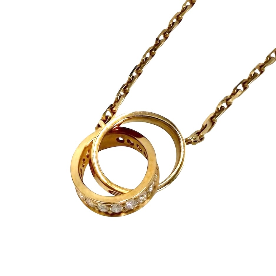 CARTIER カルティエ ネックレス ベビーラブ LOVE ジュエリー アクセサリー Au750 18金YG ビス K18イエローゴールド ダイヤモンド レディース 約6.1g 美品【中古品】