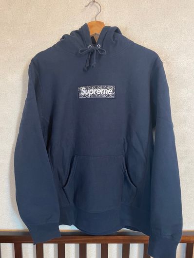 Supreme Bandana Box Logo Hooded Sweatshirt "Navy"