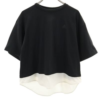 adidas 5分袖 レイヤード カットソー