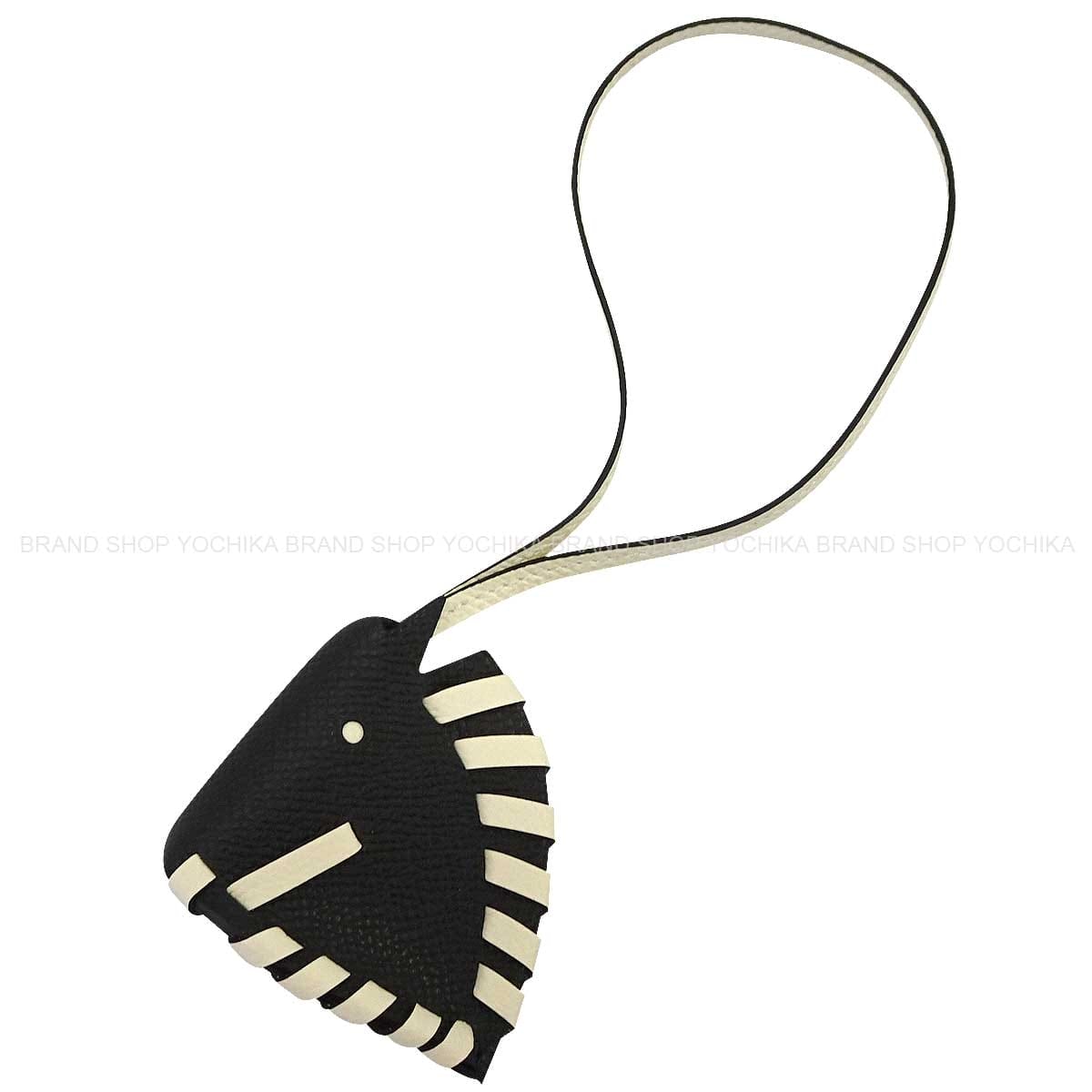 【渋谷並木橋店】HERMES エルメス バッグチャーム シュヴァル トレッセ 黒 (ブラック)/クレ エプソン K刻印 新品