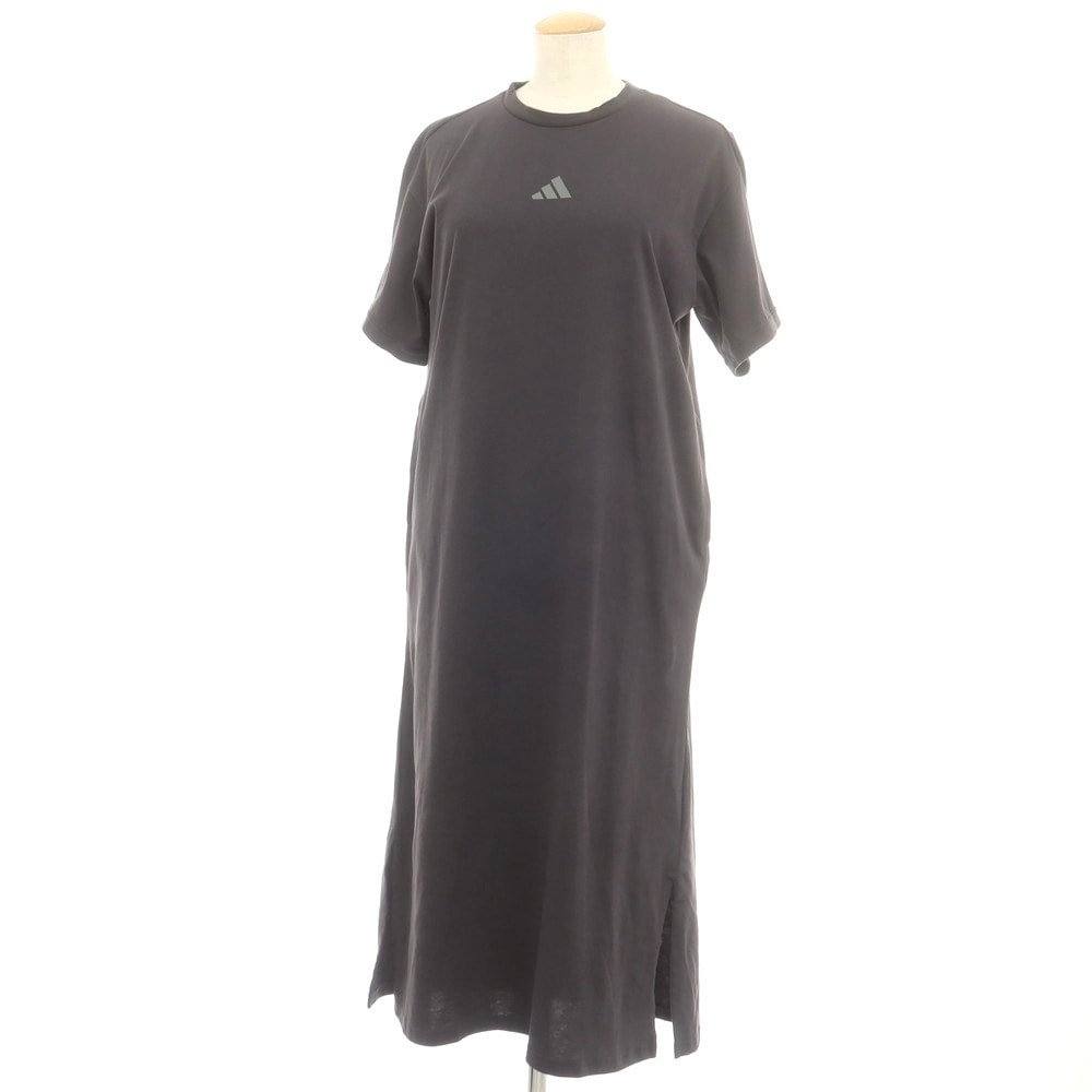 【中古】アディダス adidas コットンポリエステル Tシャツ ワンピース ダークグレー【サイズJP M】【レディース】