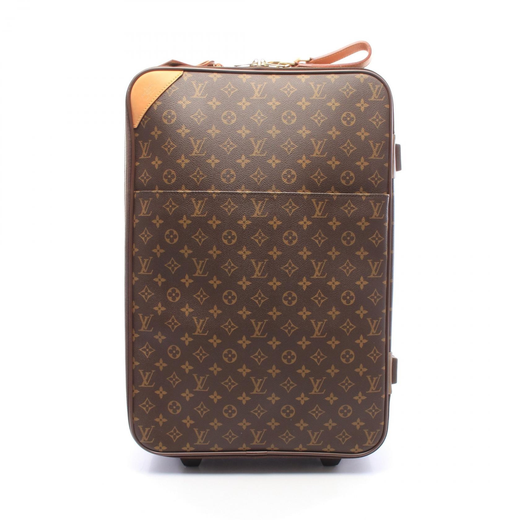 ルイ・ヴィトン LOUIS VUITTON ペガス55 キャリーバッグ バッグ PVCコーティングキャンバス レザー モノグラム メンズ レディース ブラウン系 M23294 【中古】