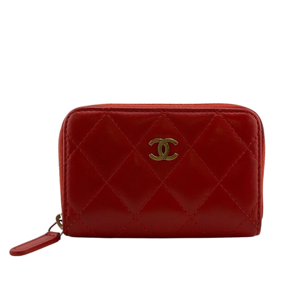 シャネル CHANEL コインケース マトラッセ レッド