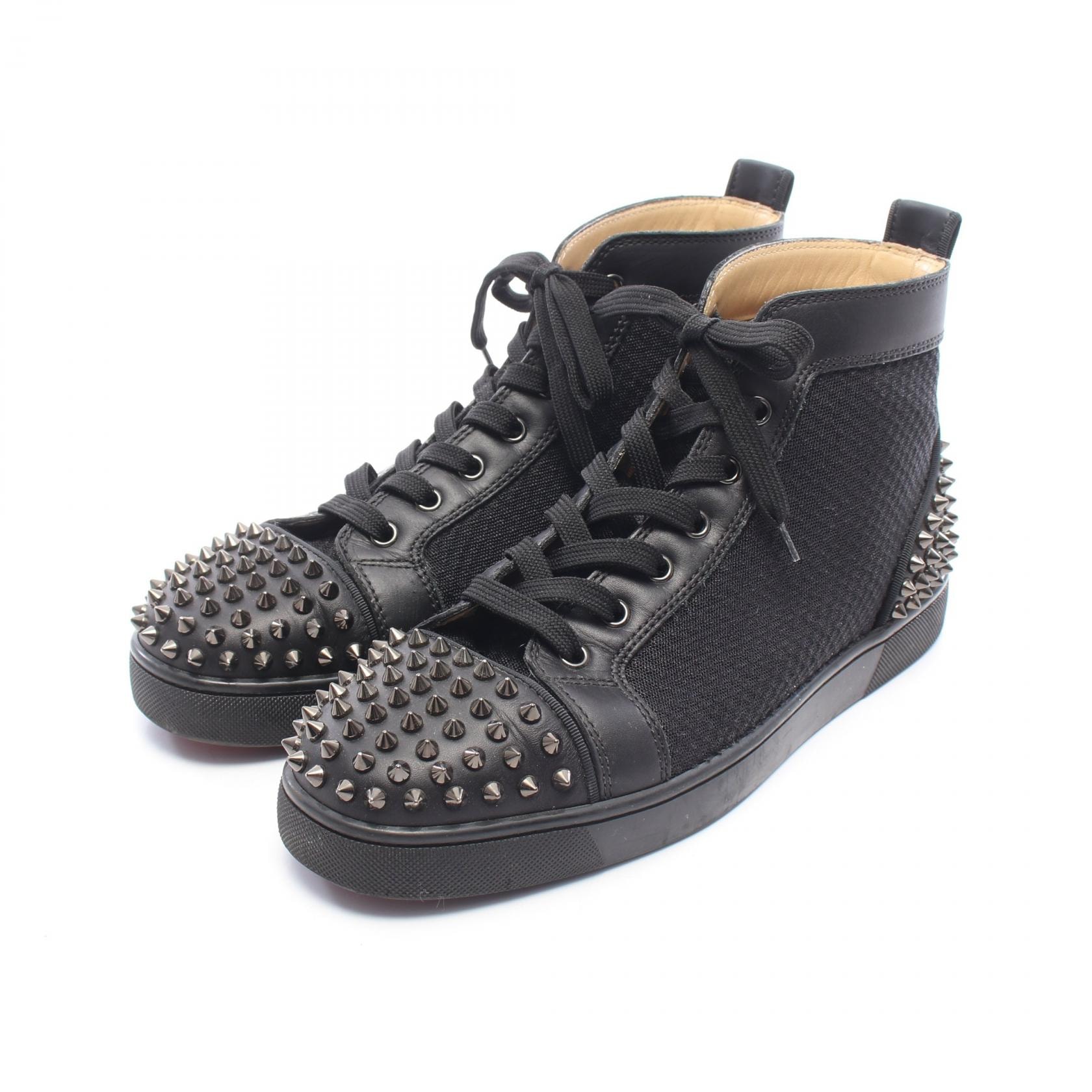 クリスチャンルブタン Christian Louboutin LOUIS SPIKES スニーカー 靴 レザー ファブリック メンズ ブラック系 【中古】