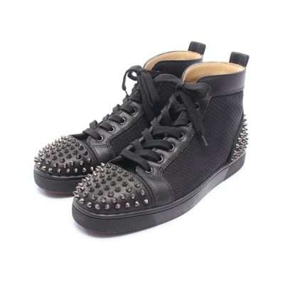 クリスチャンルブタン Christian Louboutin LOUIS SPIKES スニーカー 靴 レザー ファブリック メンズ ブラック系 【中古】