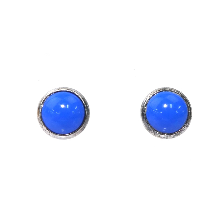 エルメス HERMES ピアス エクリプス メタル/エナメル シルバー/ブルー レディース【中古】 e62417k