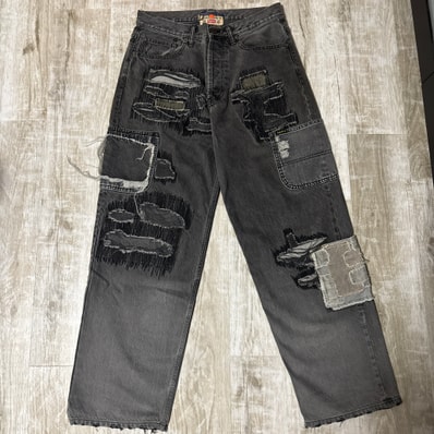 Supreme x Blackmeans Mended Loose Fit Jean "Washed Black"