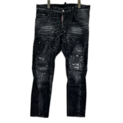 ディースクエアード S74LB1360 ブラック コットン TIDY BIKER JEANS/タイディバイカー デニムパンツ 48