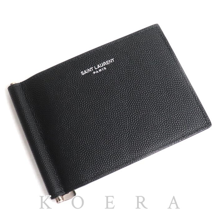 SAINT LAURENT サンローラン ビルクリップ ウォレット 二つ折り財布 ブラック 378005 BTY0N 1000 メンズ【中古】【極美品】