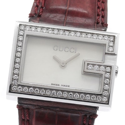 グッチ Gレクタングル ダイヤベゼル 100L レディース 【中古】