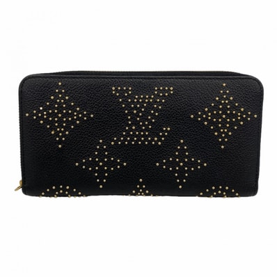 【6dc2932】ルイヴィトン 長財布 モノグラム・アンプラント スタッズ ジッピーウォレット M82649 ノワール【中古】レディース