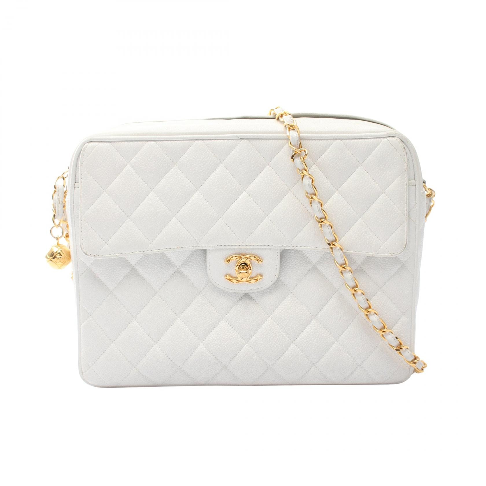 シャネル CHANEL マトラッセ ココボール ショルダーバッグ バッグ キャビアスキン(グレインドカーフ) レディース ホワイト系 【中古】